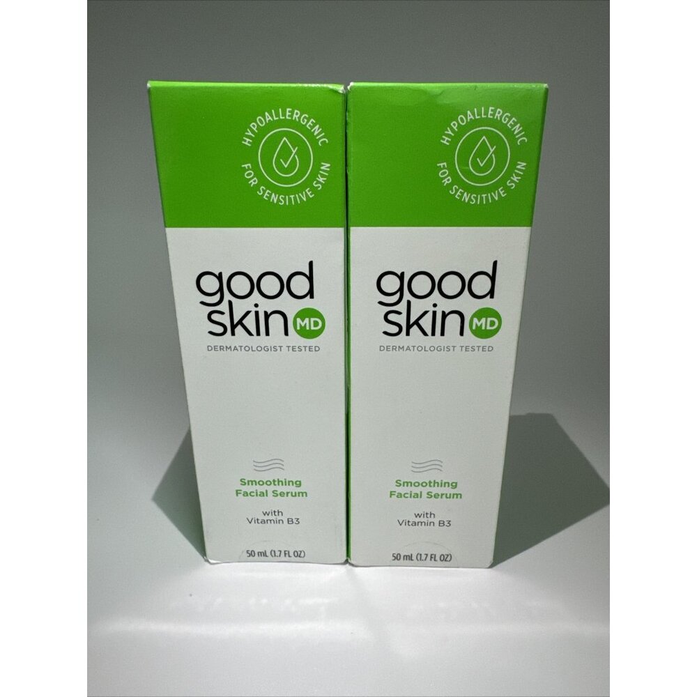 2 PACK Good Skin MD Smoothing Facial Serum With Vitamin B3, 1.7 fl oz